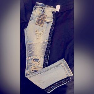 Men’s Jewel House rhinestone jeans size 38 with tags brand new!